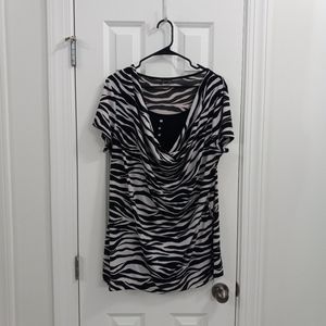 Judith Black & White Blouse 2X